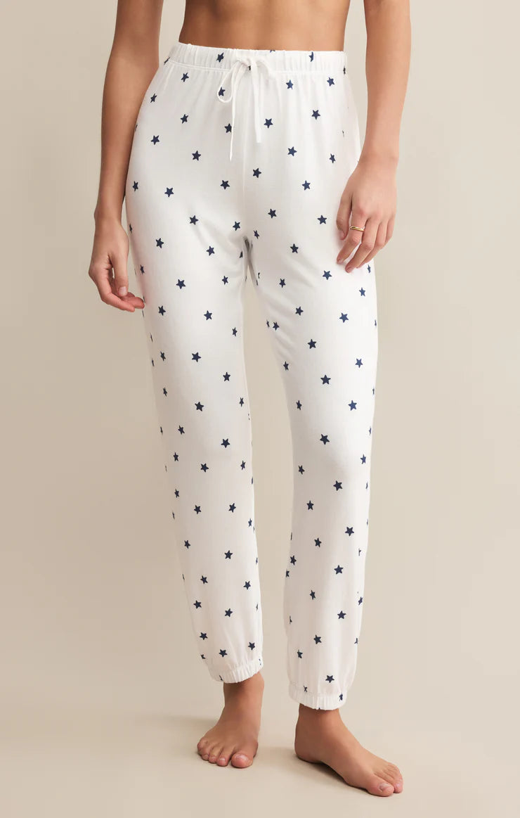 Z SUPPLY CLASSIC MINI STARS JOGGER - WHITE