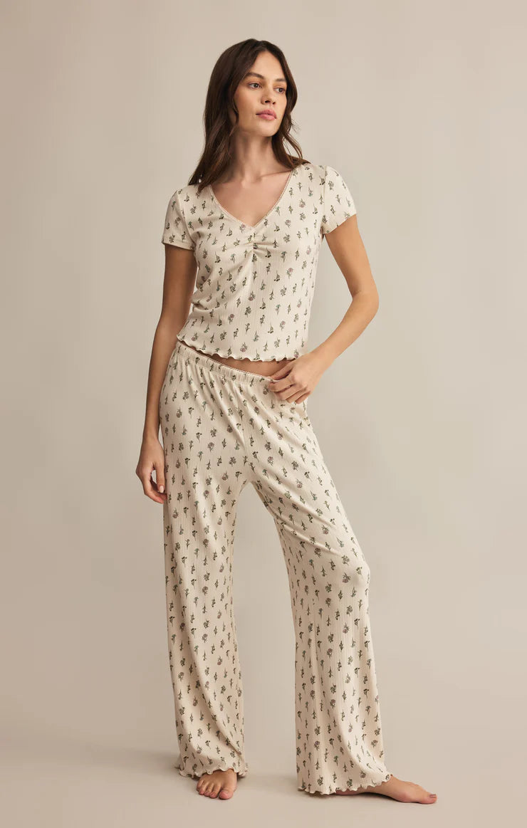 Z SUPPLY SABRINA FLORAL PRINT PANT - CRYSTAL
