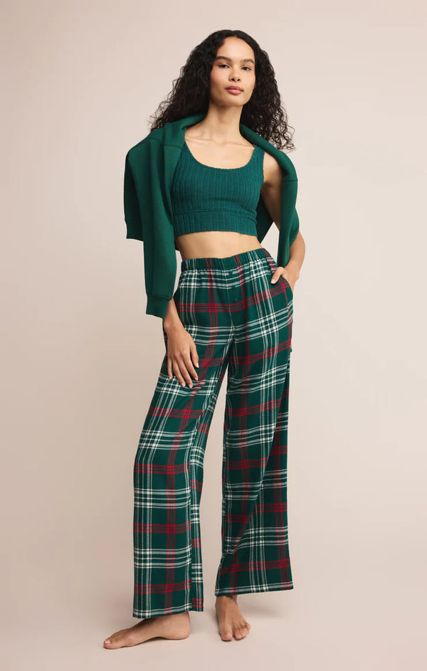 Z SUPPLY HANGOUT PLAID PANT - MISTLETOE