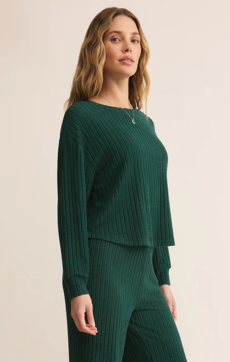 Z SUPPLY ELFIE SILKY RIB LONG SLEEVE - MISTLETOE