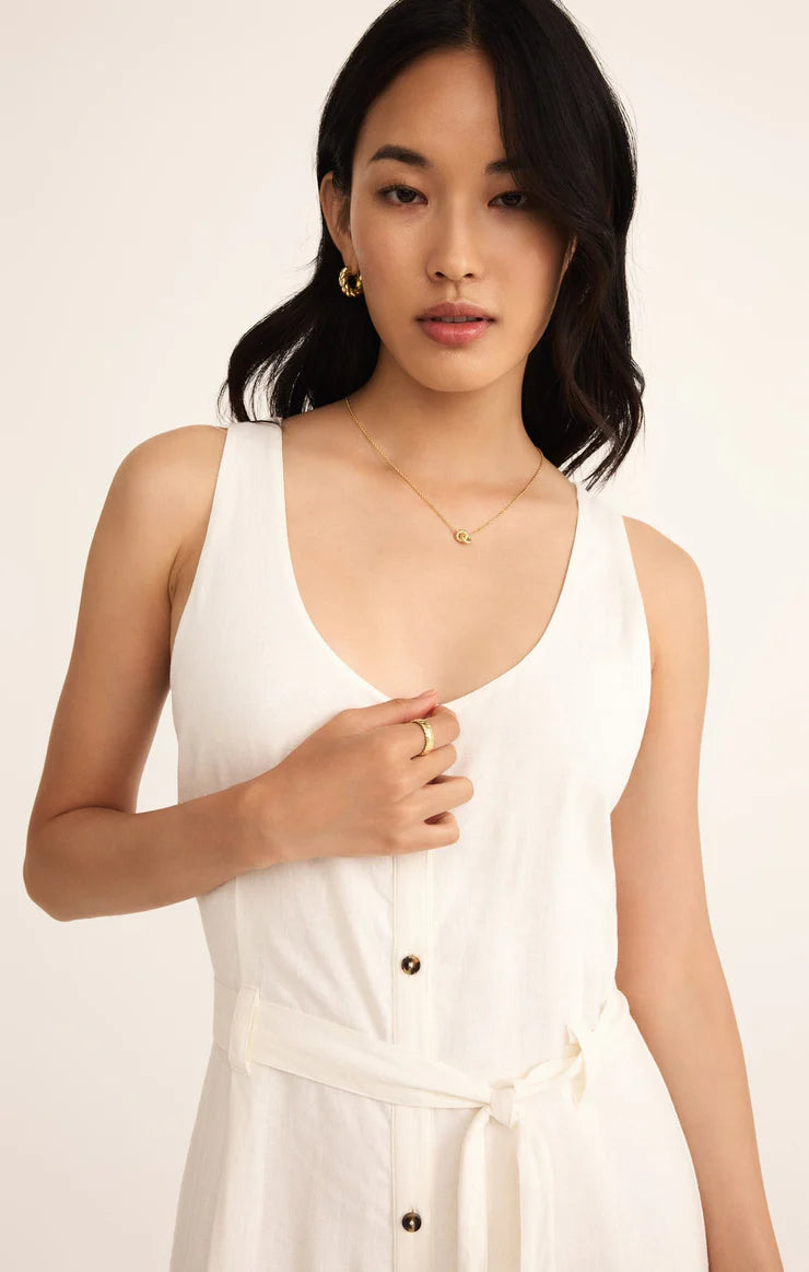Z SUPPLY ADLER LINEN JUMPSUIT - WHITE