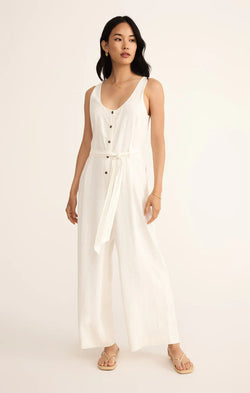 Z SUPPLY ADLER LINEN JUMPSUIT - WHITE