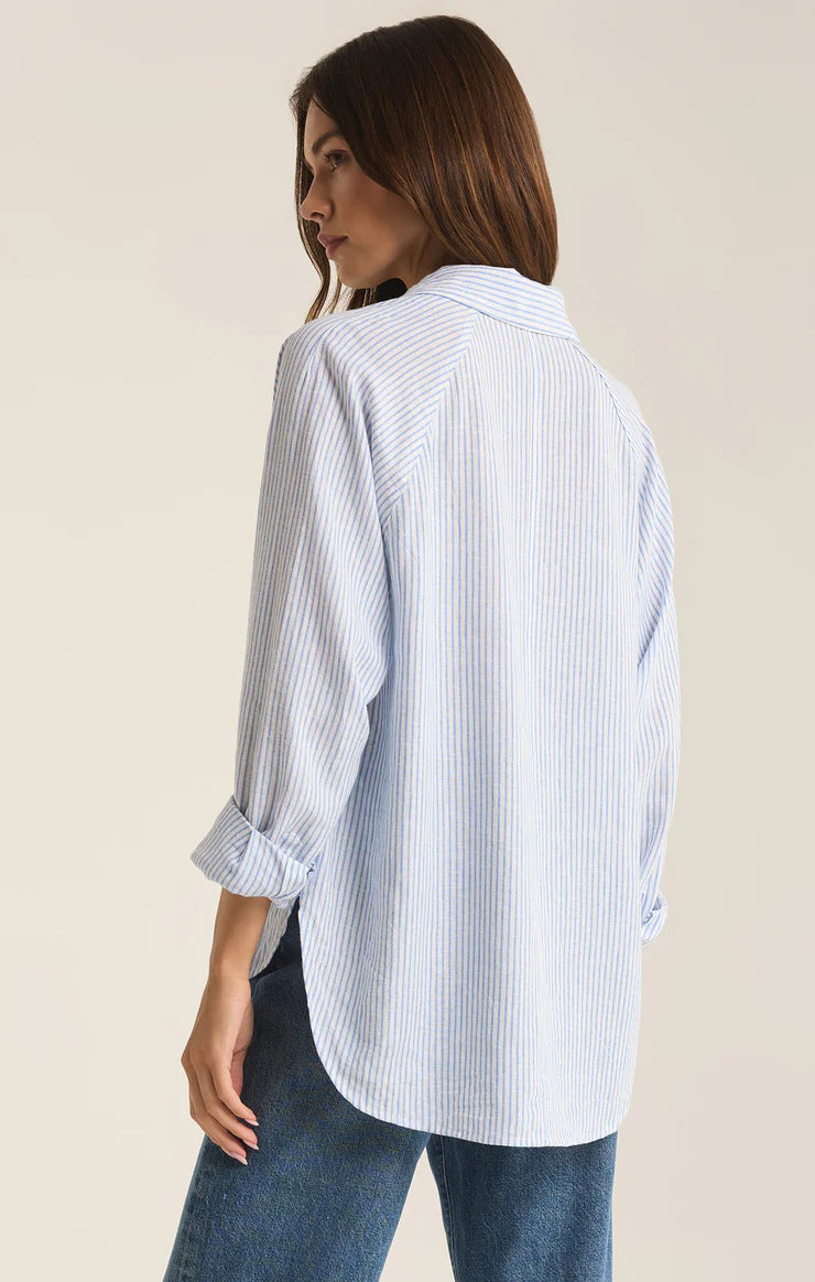 Z SUPPLY PERFECT LINE STRIPE TOP - BAY BLUE