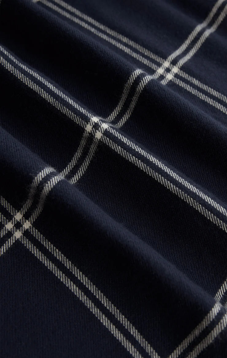 Z SUPPLY RIVER PLAID BUTTON UP - BLUE SAPPHIRE