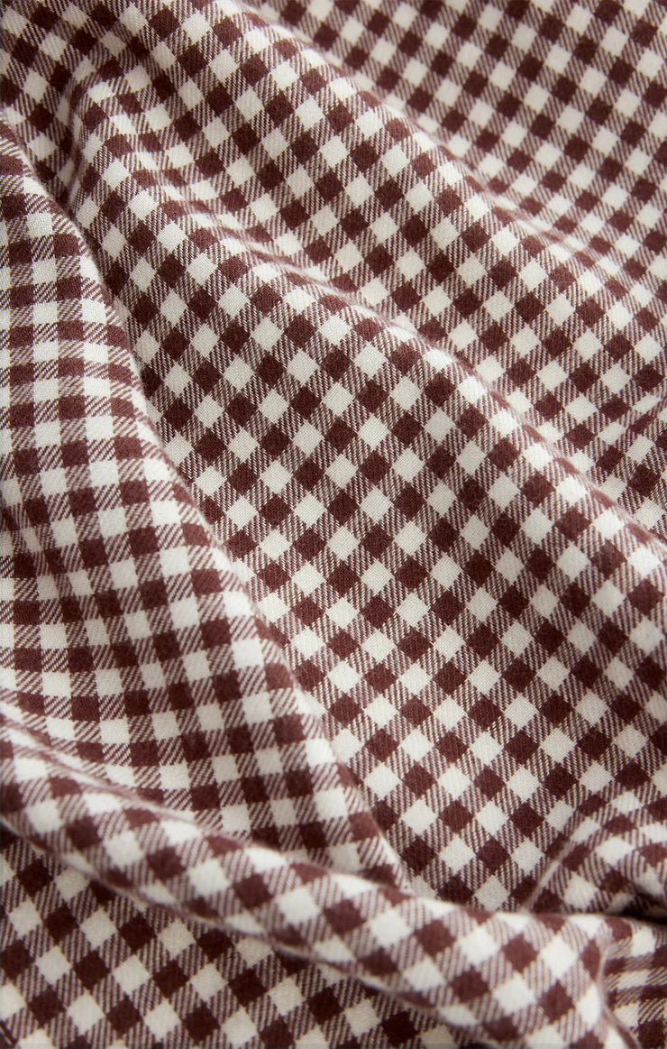 Z SUPPLY RIVER PLAID BUTTON UP - CHOCOLATE CHERRY
