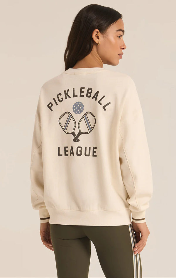 Z SUPPLY PICKLEBALL SWEATSHIRT - SANDSTONE