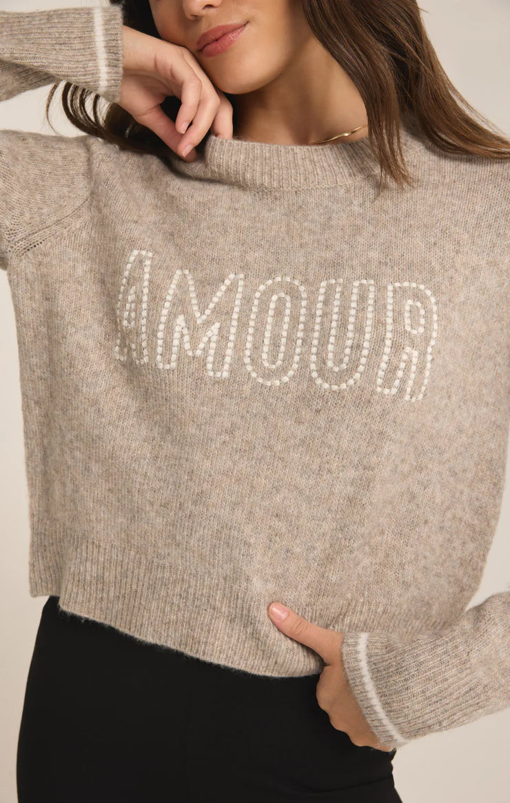 Z SUPPLY AMOUR MILAN SWEATER - HEATHER TAUPE