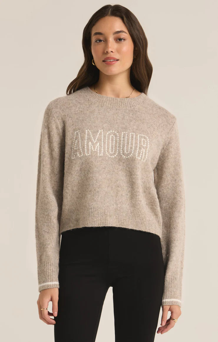 Z SUPPLY AMOUR MILAN SWEATER - HEATHER TAUPE