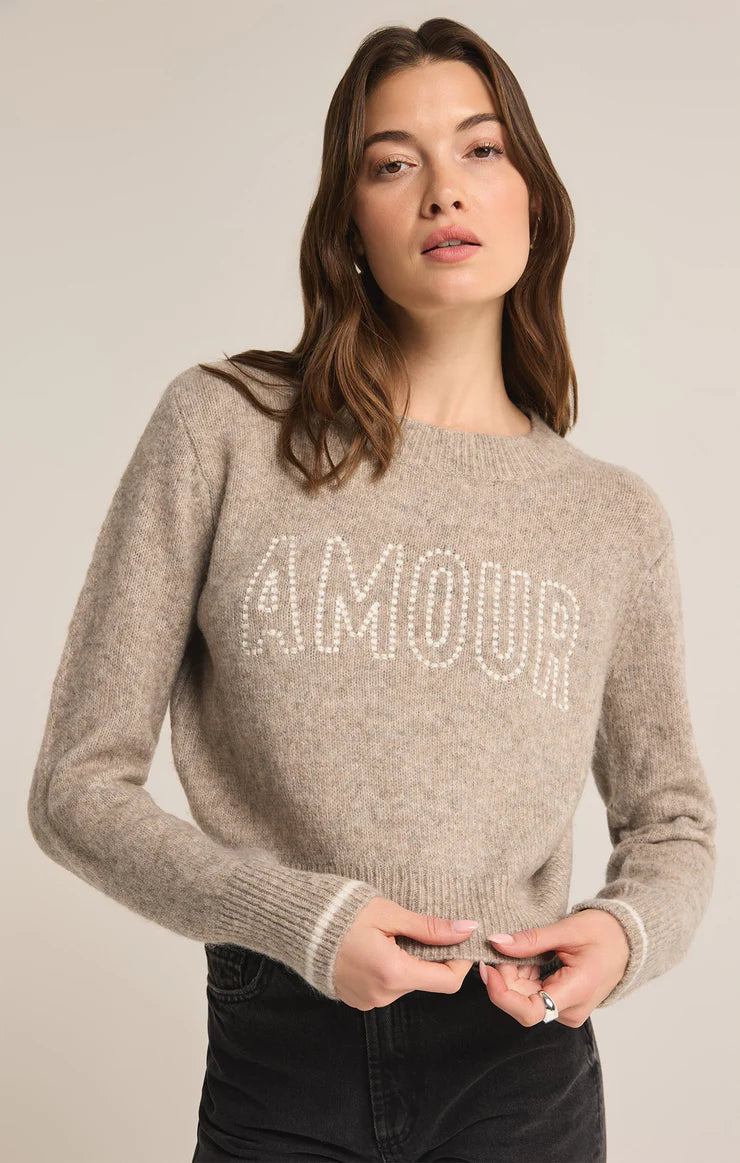 Z SUPPLY AMOUR MILAN SWEATER - HEATHER TAUPE