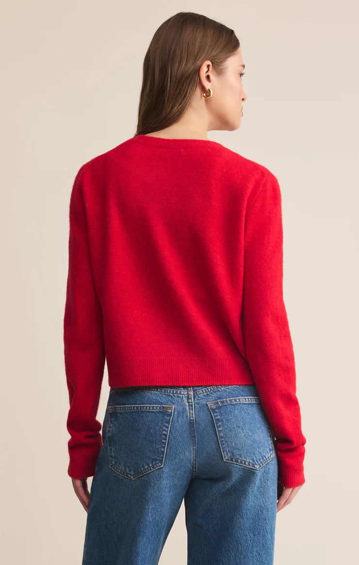 Z SUPPLY MEDINA COZY CARDIGAN - FESTIVE RED