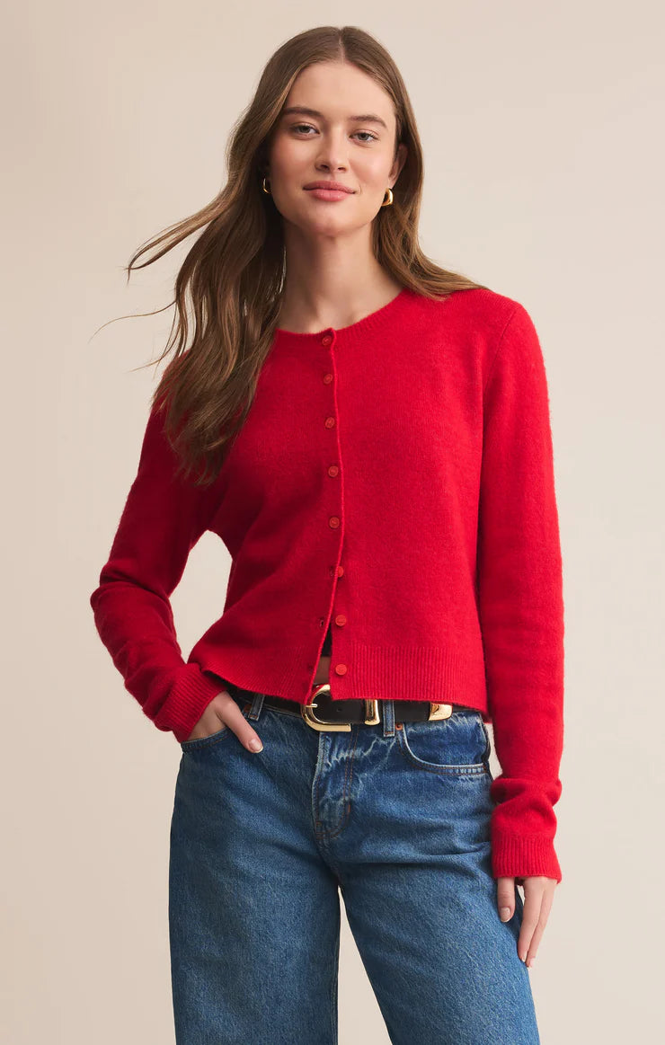 Z SUPPLY MEDINA COZY CARDIGAN - FESTIVE RED