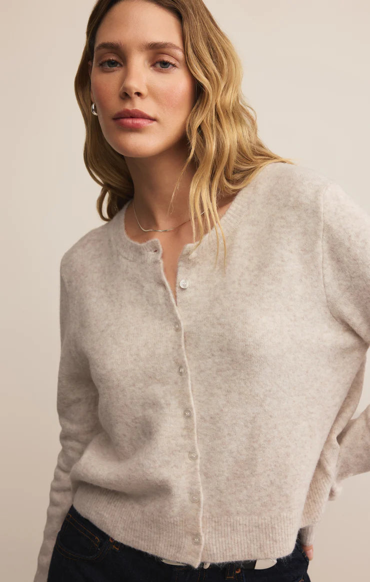 Z SUPPLY MEDINA COZY CARDIGAN - LIGHT OATMEAL HEATHER