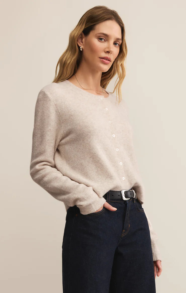 Z SUPPLY MEDINA COZY CARDIGAN - LIGHT OATMEAL HEATHER