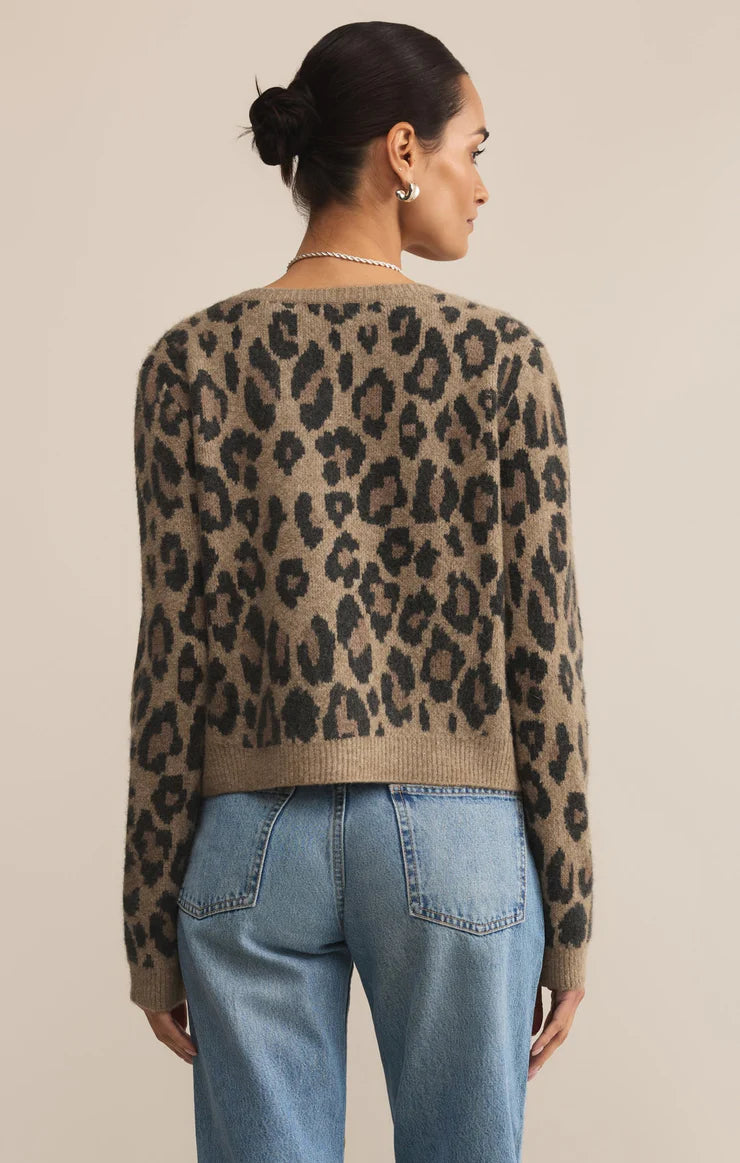 Z SUPPLY OUTLOOK LEOPARD CARDIGAN - DESERT TAN