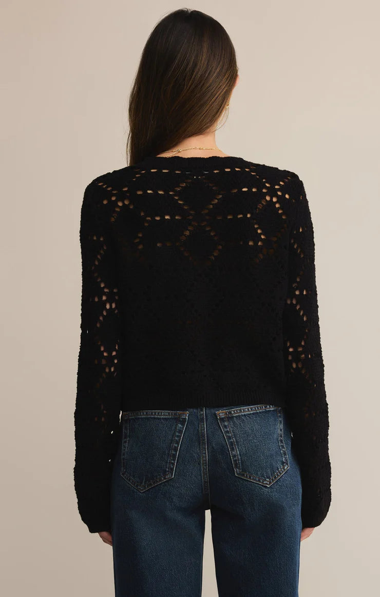 Z SUPPLY ROSALYN DIAMOND SWEATER - BLACK