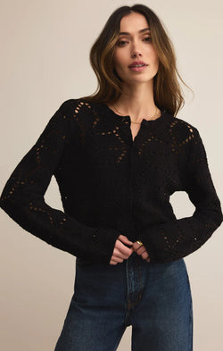 Z SUPPLY ROSALYN DIAMOND SWEATER - BLACK