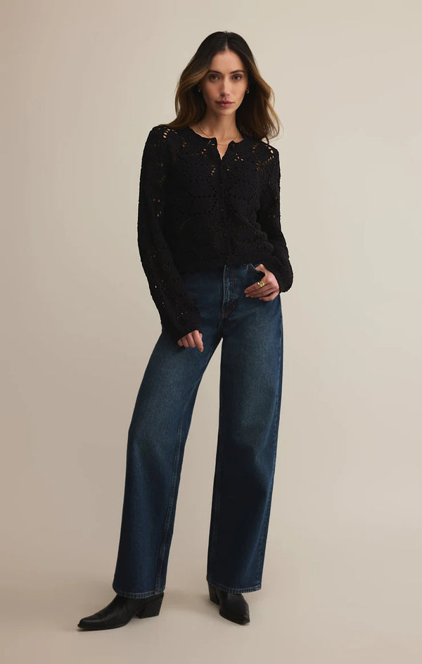 Z SUPPLY ROSALYN DIAMOND SWEATER - BLACK
