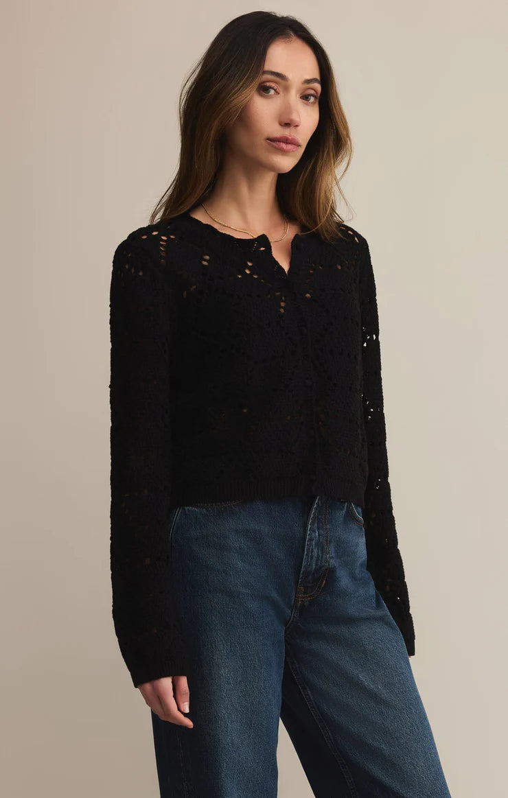 Z SUPPLY ROSALYN DIAMOND SWEATER - BLACK