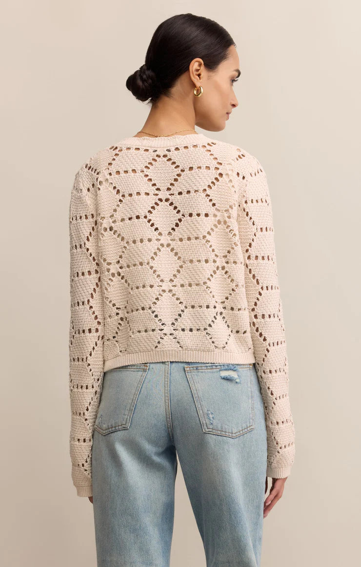 Z SUPPLY ROSALYN DIAMOND SWEATER - CRYSTAL