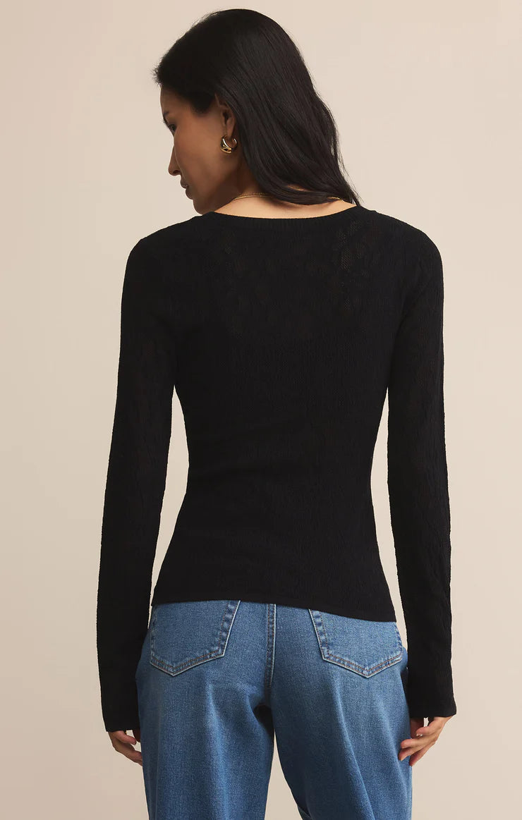 Z SUPPLY TIBI COOP MESH TOP - BLACK