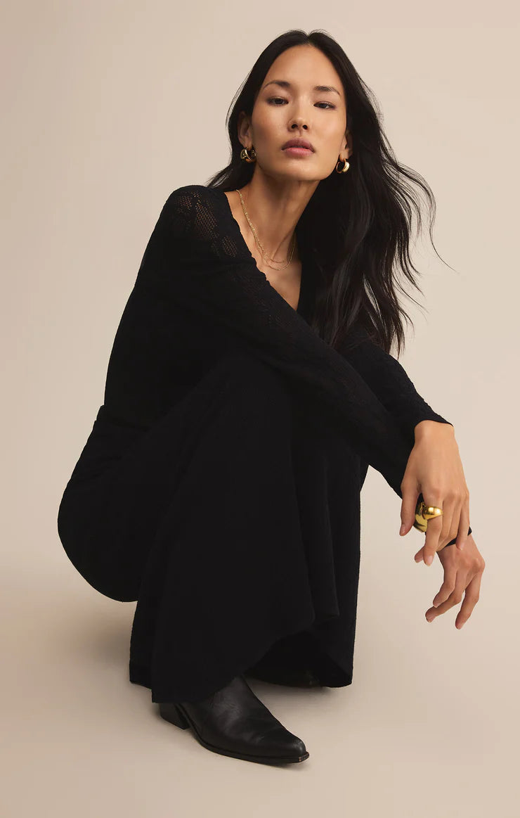 Z SUPPLY TIBI COOP MESH TOP - BLACK