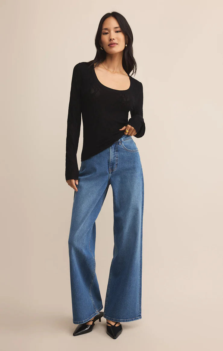 Z SUPPLY TIBI COOP MESH TOP - BLACK