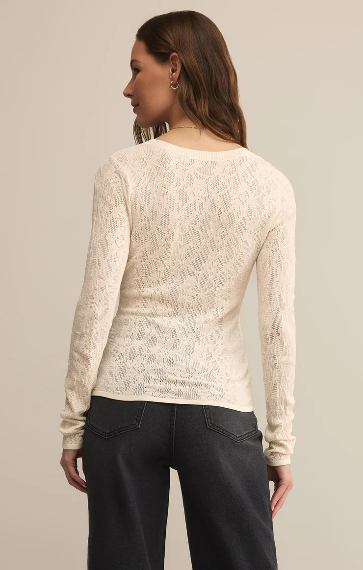 Z SUPPLY TIBI COOP MESH TOP - CRYSTAL
