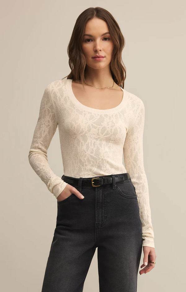 Z SUPPLY TIBI COOP MESH TOP - CRYSTAL