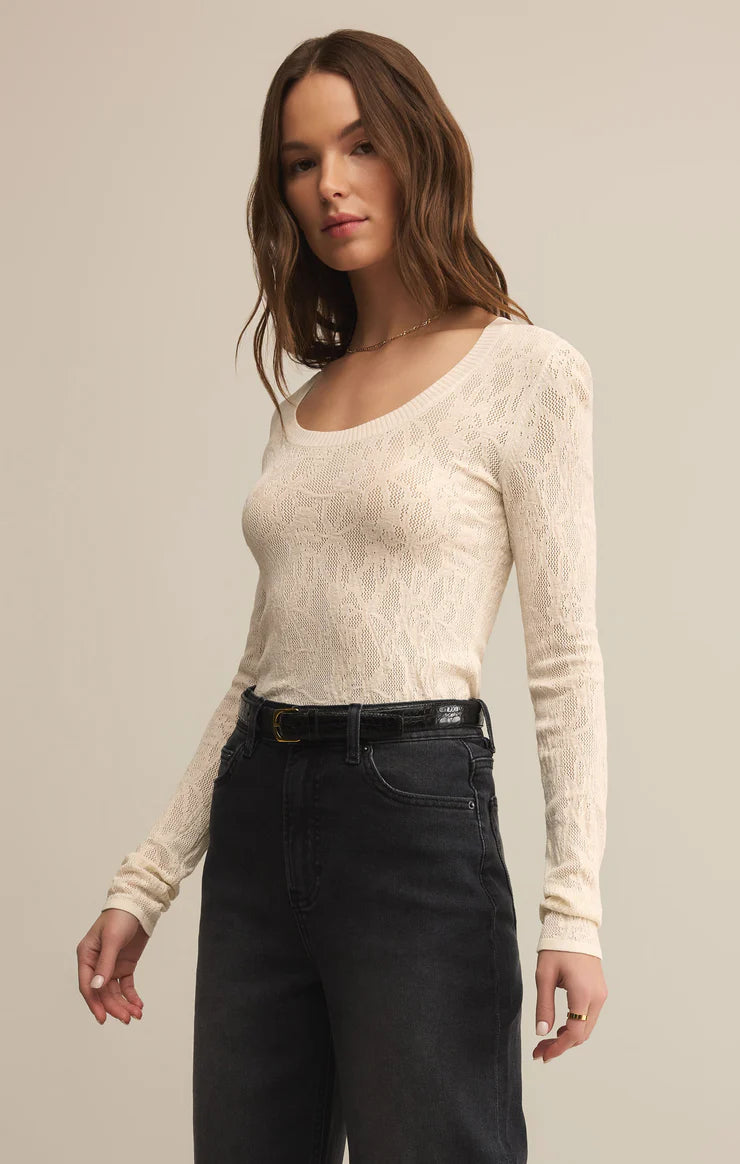 Z SUPPLY TIBI COOP MESH TOP - CRYSTAL
