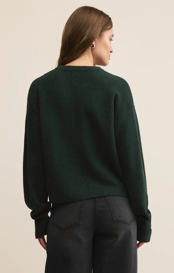 Z SUPPLY HOLIDAY CHEER SWEATER - GARLAND GREEN