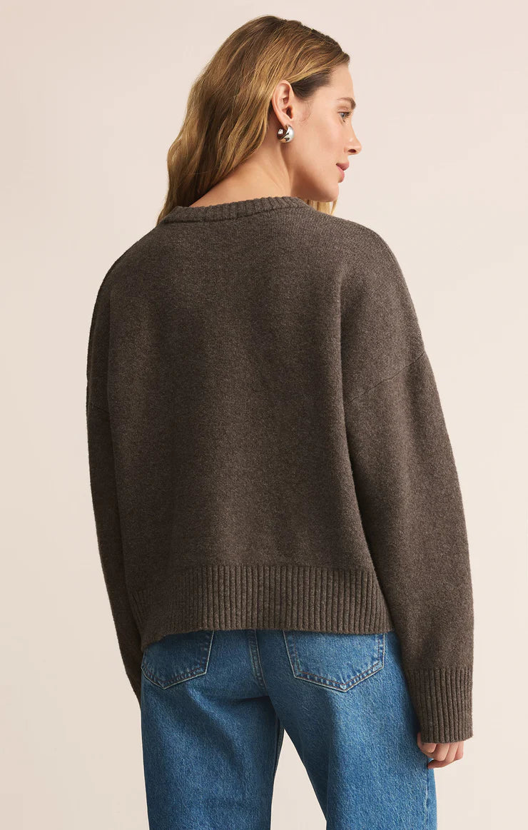 Z SUPPLY CIRRUS COZY SWEATER - BURNT ASH HEATHER