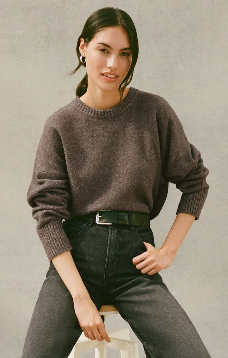 Z SUPPLY CIRRUS COZY SWEATER - BURNT ASH HEATHER