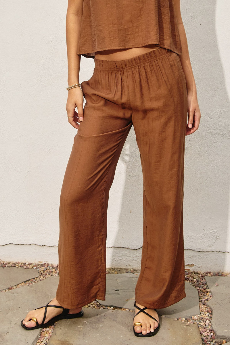 OPEN AIR PULL ON PANTS - TOBACCO BROWN