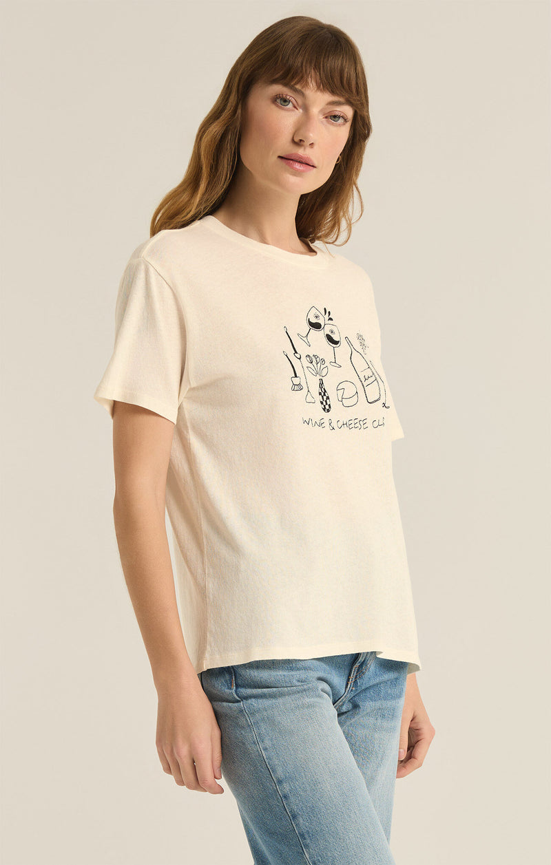 Z SUPPLY WINE & CHEESE PACIFIC TEE - SEA SALT