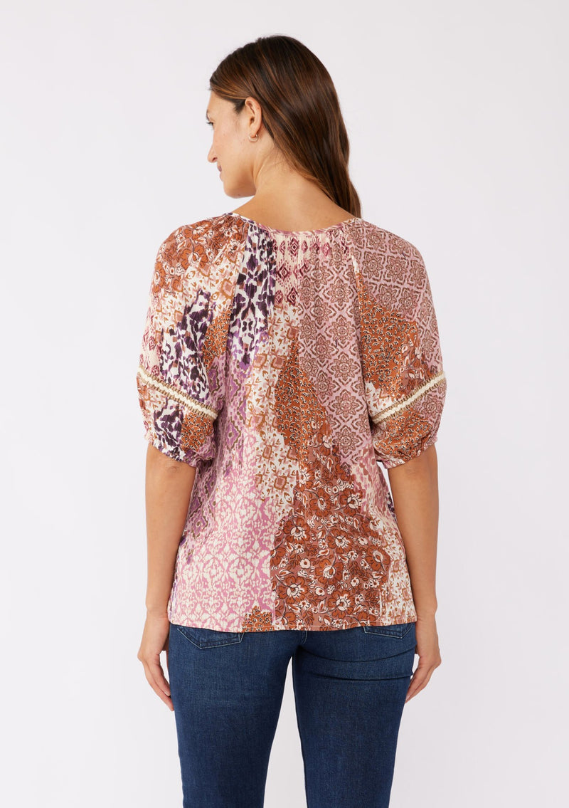 DREAMSCAPE PUFF SLEEVE BLOUSE - NATURAL/CLAY