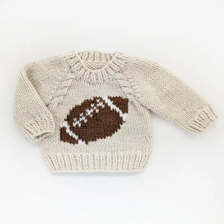 FOOTBALL CREWNECK SWEATER - BEIGE