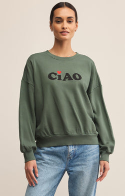 Z SUPPLY CIAO SUNDAY SWEATER - HUNTER GREEN
