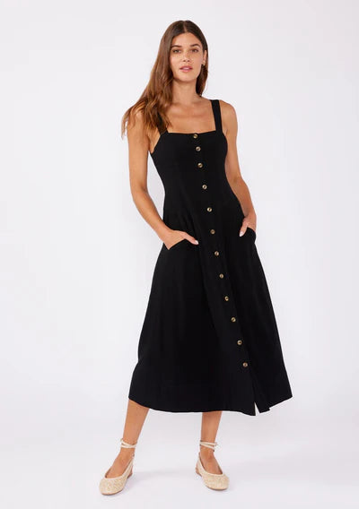 NEW GIRL MIDI DRESS - BLACK