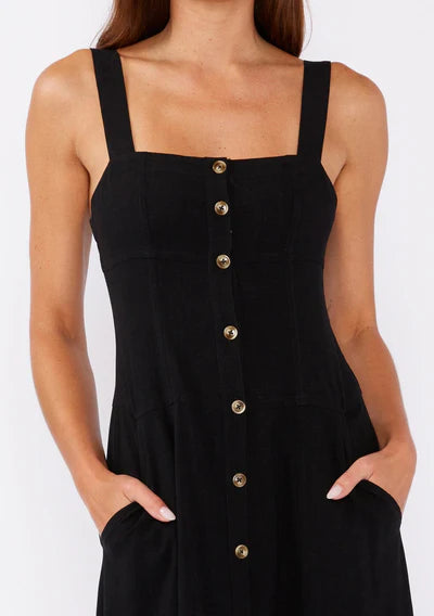 NEW GIRL MIDI DRESS - BLACK