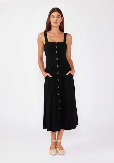 NEW GIRL MIDI DRESS - BLACK