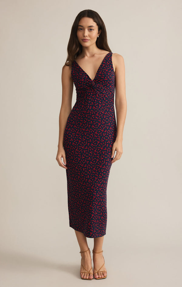 Z SUPPLY ELEVE LA ROSA DITSY MIDI DRESS - ECLIPSE