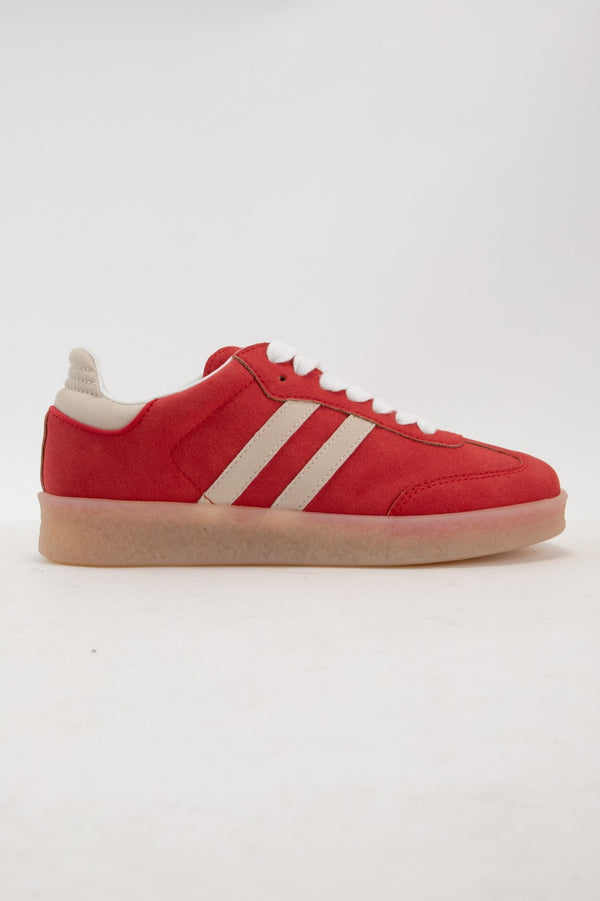 CHRISTI DOUBLE SIDE STRIPE SNEAKERS - VINTAGE RED