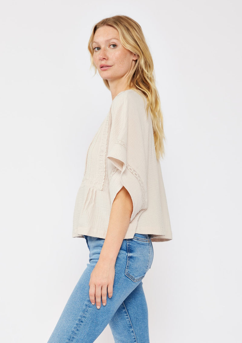 LIVIN' IN IT COTTON BLOUSE - NATURAL