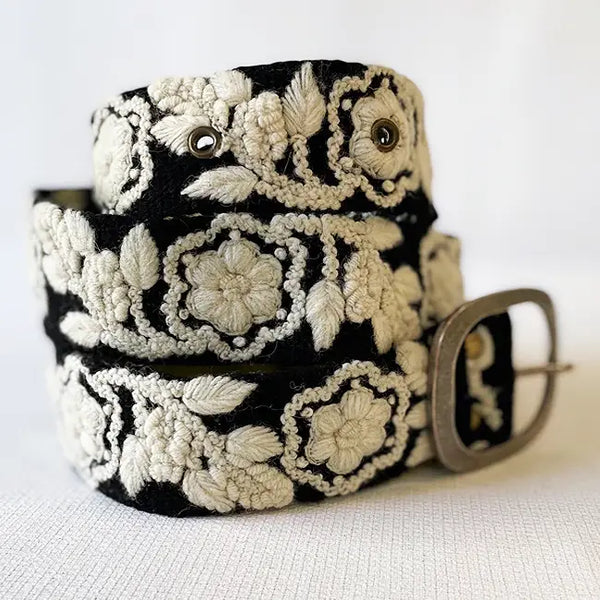 JENNY KRAUSS BELT - TWO TONE BLACK/CREAM