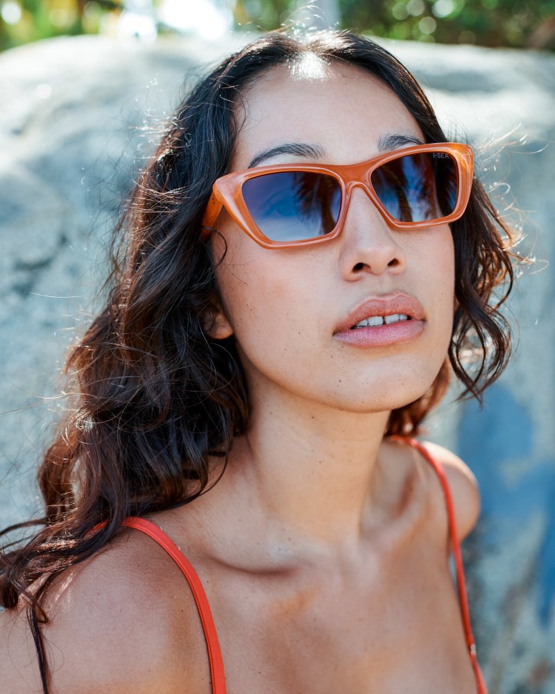 I-SEA CATE SUNGLASSES -  APRICOT/BROWN POLARIZED LENS