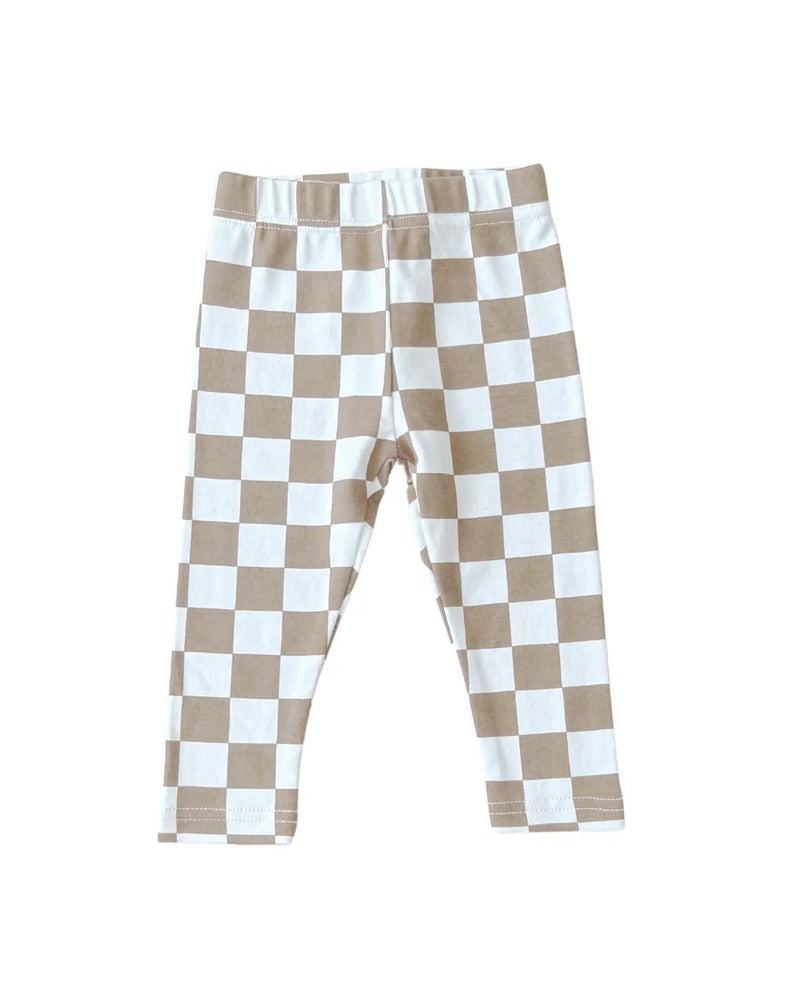 CHECKERED LEGGINGS - LATTE