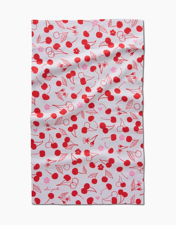 GEOMETRY KITCHEN TEA TOWELS - CUTE CHERRY