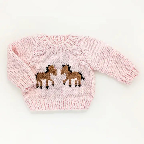 PONY CREWNECK SWEATER - BLUSH