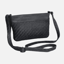 BARTELS HAND-WOVEN CROSSBODY BAG - BLACK