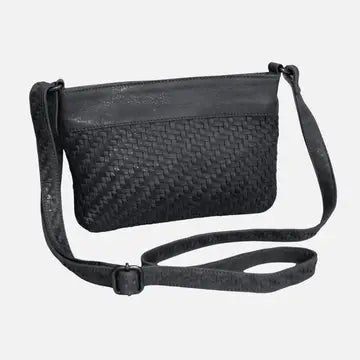 BARTELS HAND-WOVEN CROSSBODY BAG - BLACK